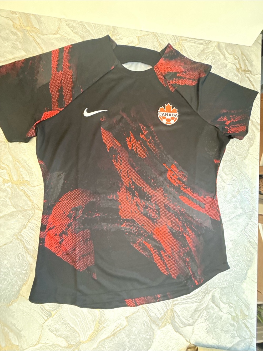Nike Black & Red Canada Graphic Soccer Top